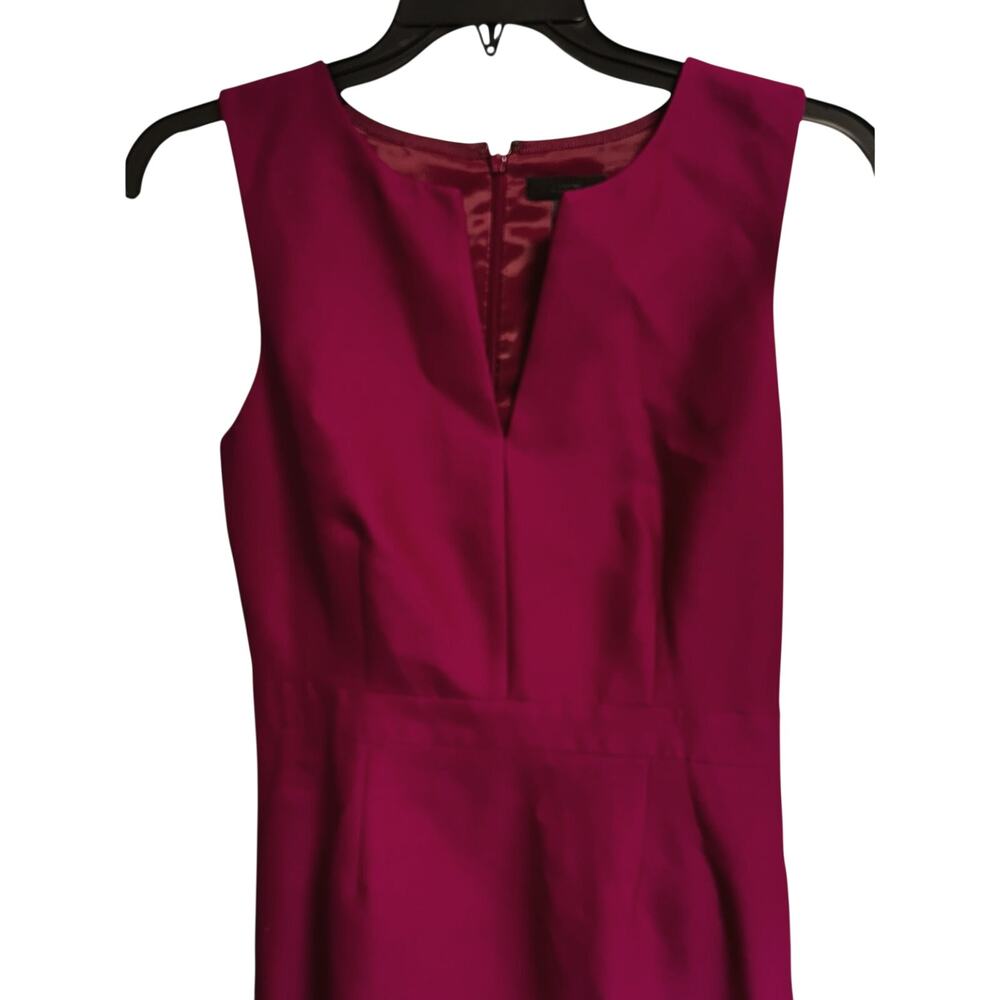 J Crew Split-Neck Wool-Silk Suit Sheath Dress *Pockets* 10T 10 Tall Berry 07470 - Picture 9 of 10